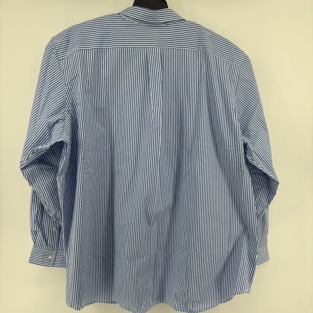 Polo Ralph Lauren Mens 3XB Blue White Striped Stretch Button Down Shirt NWT